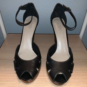 LOFT Ankle Strap Peep Toe Heel